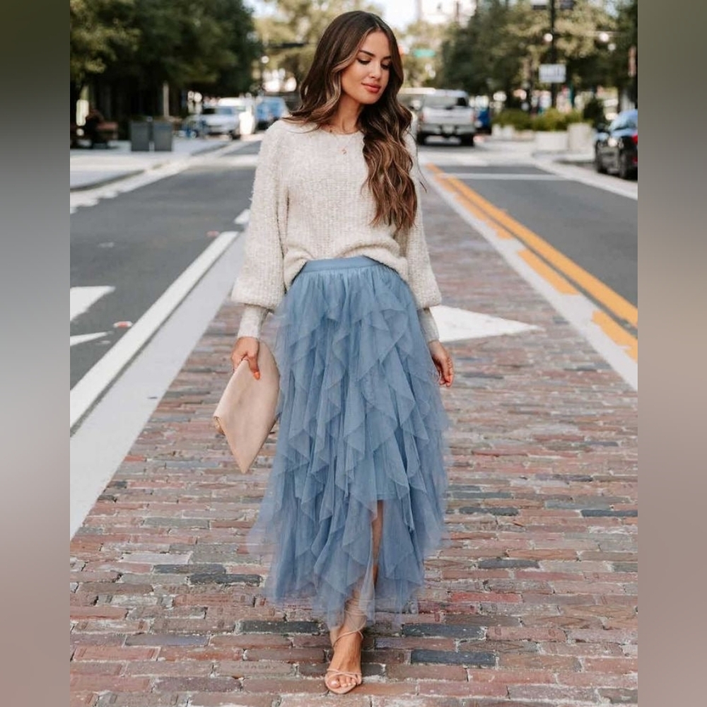 Soho Apparel Blue Ballet Fairy S Skirt Maxi Whimsical Romantic Boho Ethereal